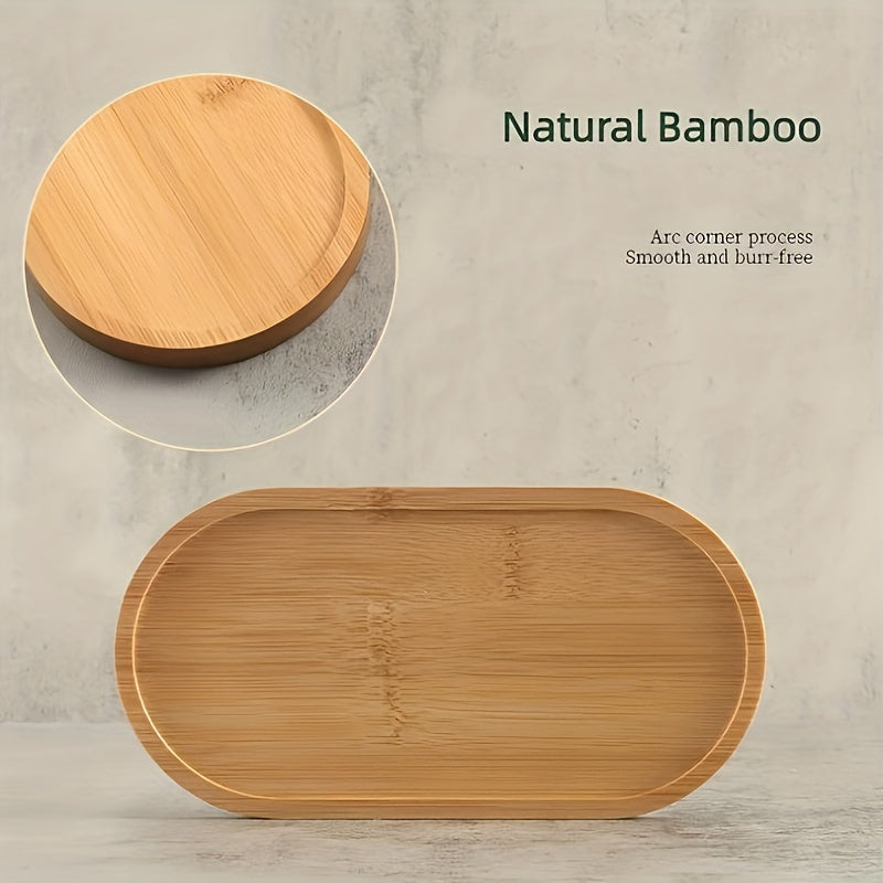 Bamboo Bathroom Organization Tray for Glass Bottles Candles and Decor
