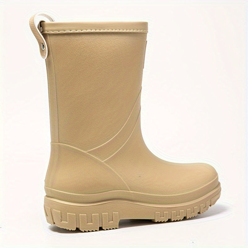Women's Fleece-Lined Mid-Calf Rain Boots Waterproof Winter Snow Shoes