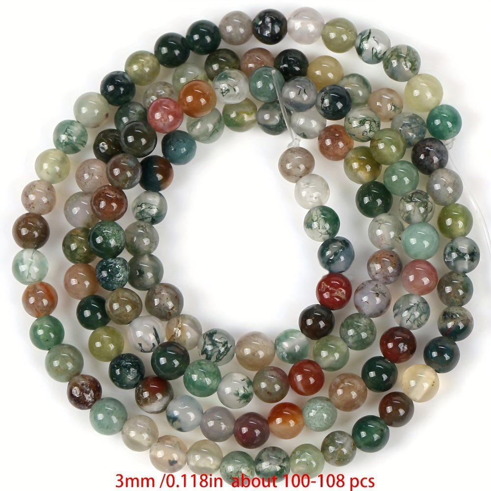 Cuentas separadoras de piedra natural de 3 mm para hacer joyería, amatista, cuarzo rosa, turquesa, ágata