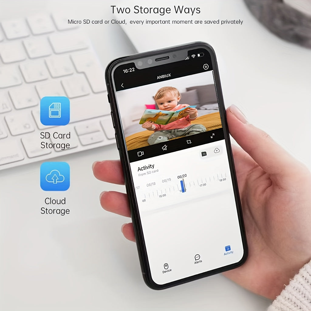 USB Powered Security Camera with 360° PTZ Night Vision Two-Way Audio Motion Tracking