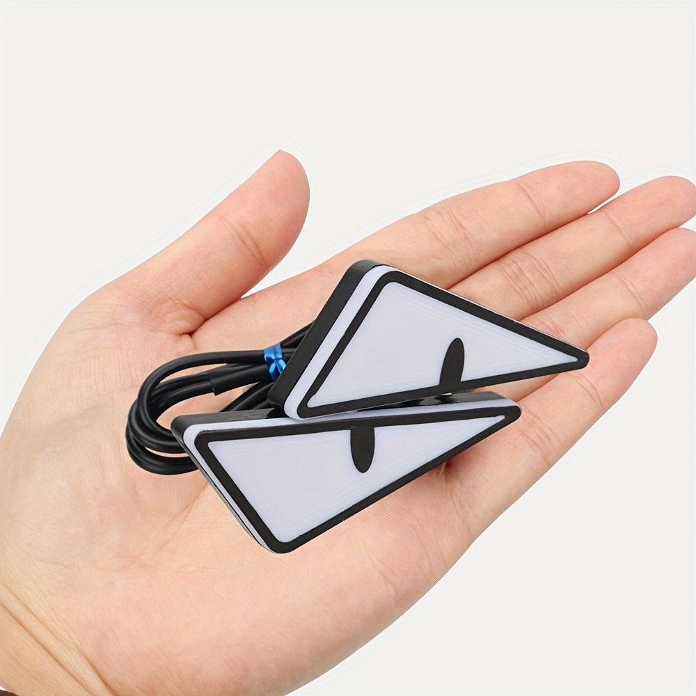 2pcs LED Demon Eye Lights Triangle Angel Eye Car Motorcycle Neon Bright Safety Driving