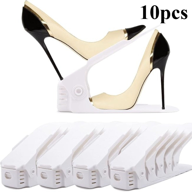 Регулируемая пластиковая полка для обуви на 1/5/10/15/20 предметов, идеально подходит для дома и общежития - компактное и простое в сборке решение для хранения обуви