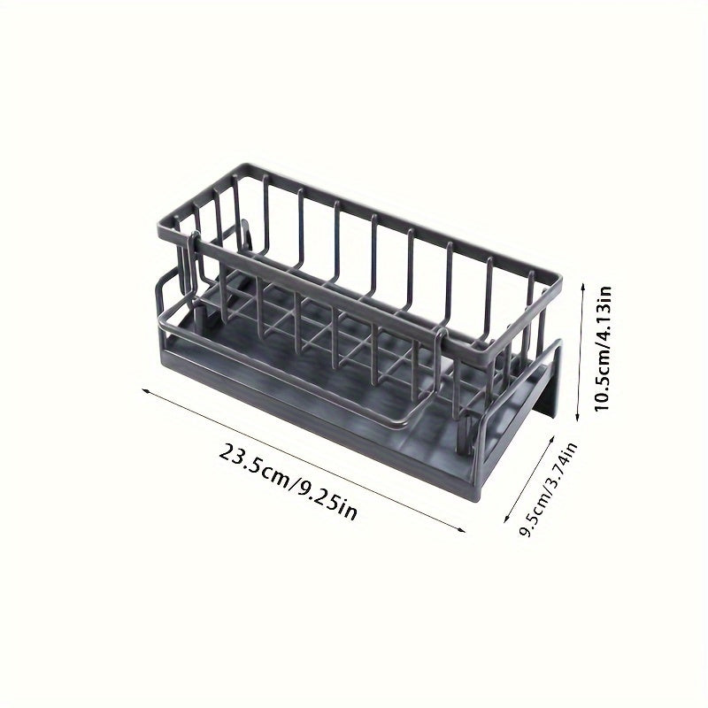 Кадди для крана на кухне и в ванной с держателем для губки и ткани - изготовлен из прочного пластика, не требует батареек.