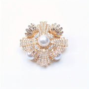 Luxury Women’s Brooch Pin Irregular Shape Pearl Rhinestone Wedding Party Jewelry