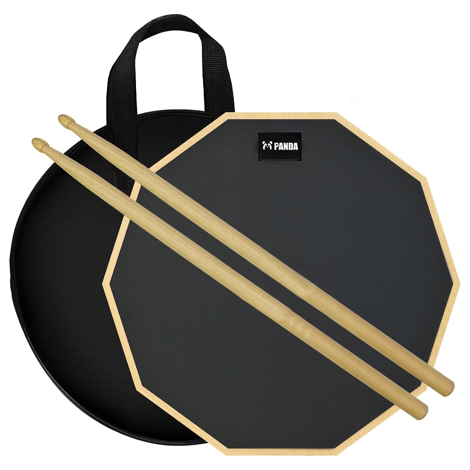 12-Inch Silicone Double-Sided Silent Drum Practice Pad Set with Mute Tips and Sticks
