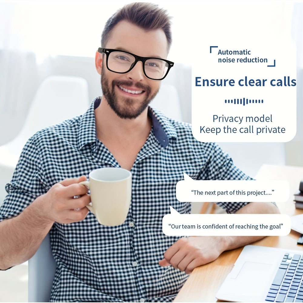 Смарт-очки SENBONO с фильтрацией синего света и поляризованными линзами, низкая задержка звука, встроенный микрофон и динамики, сенсорное управление и совместимость с голосовым помощником AI, 5 часов работы от батареи - отличный подарок для