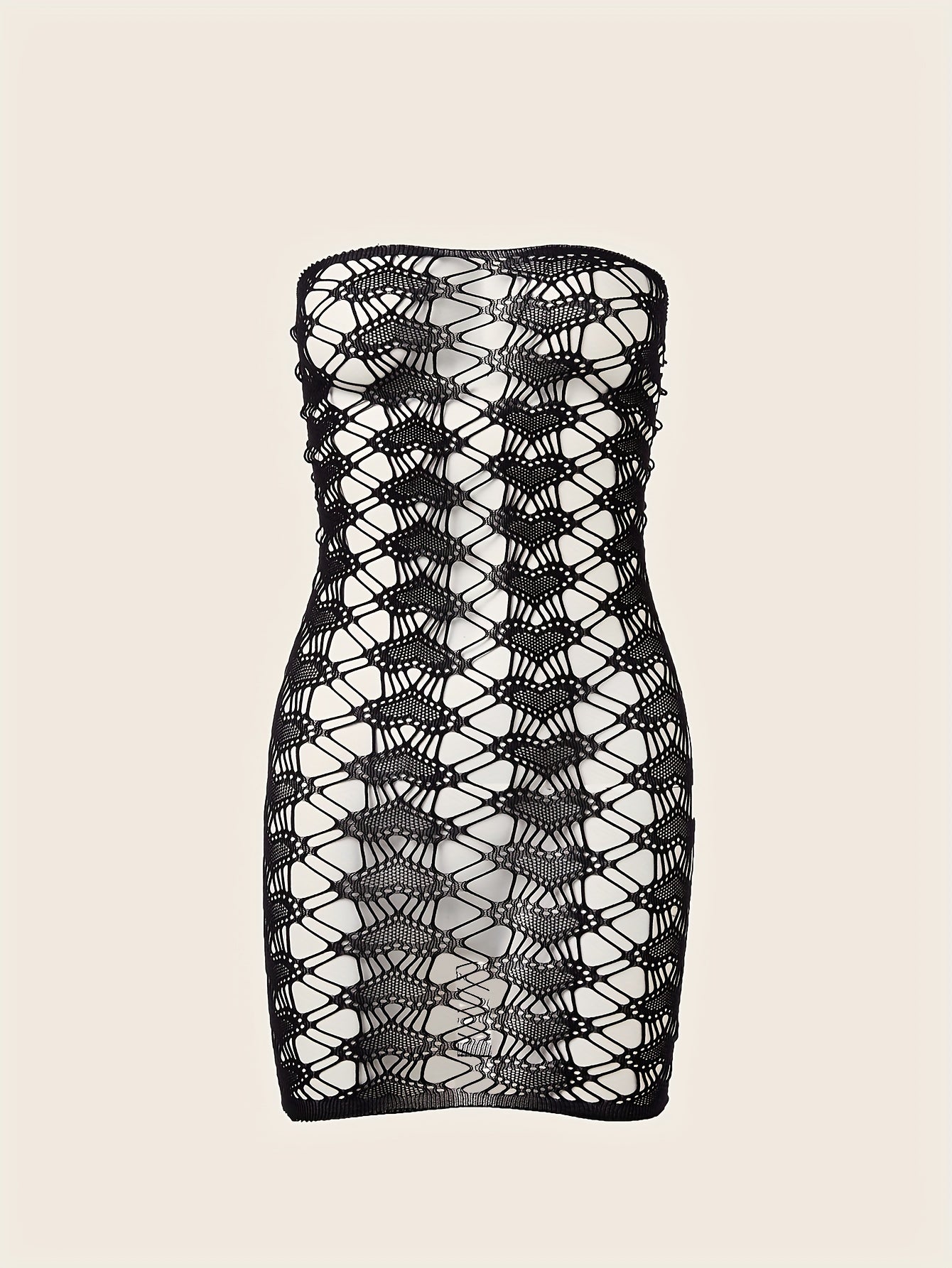 Plus Size Mesh Babydoll Lingerie with Heart Cut-Out and Stretchy Elastane