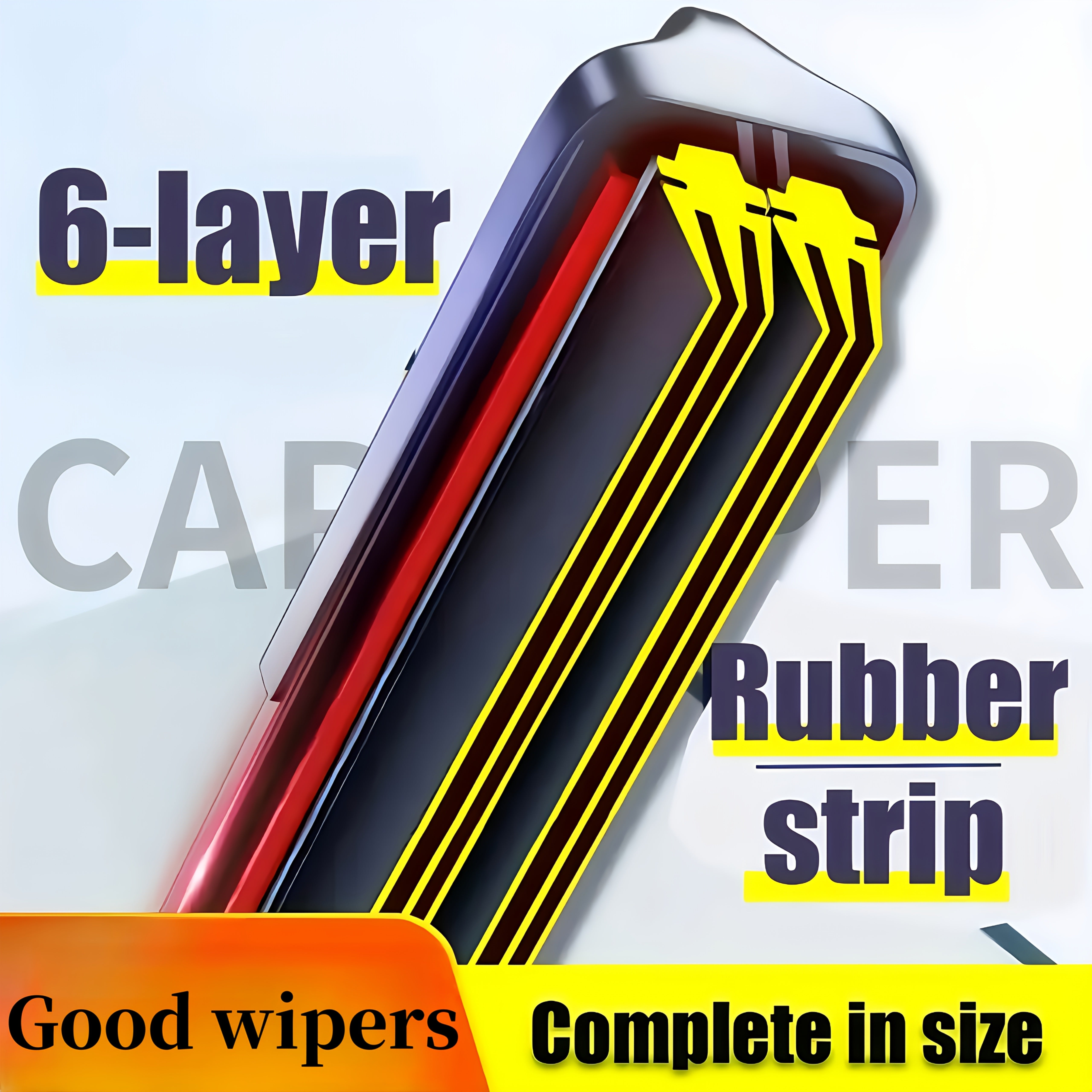 Car Windshield Wiper Blade Set with Adapters 35-71cm Durable Rubber Quiet