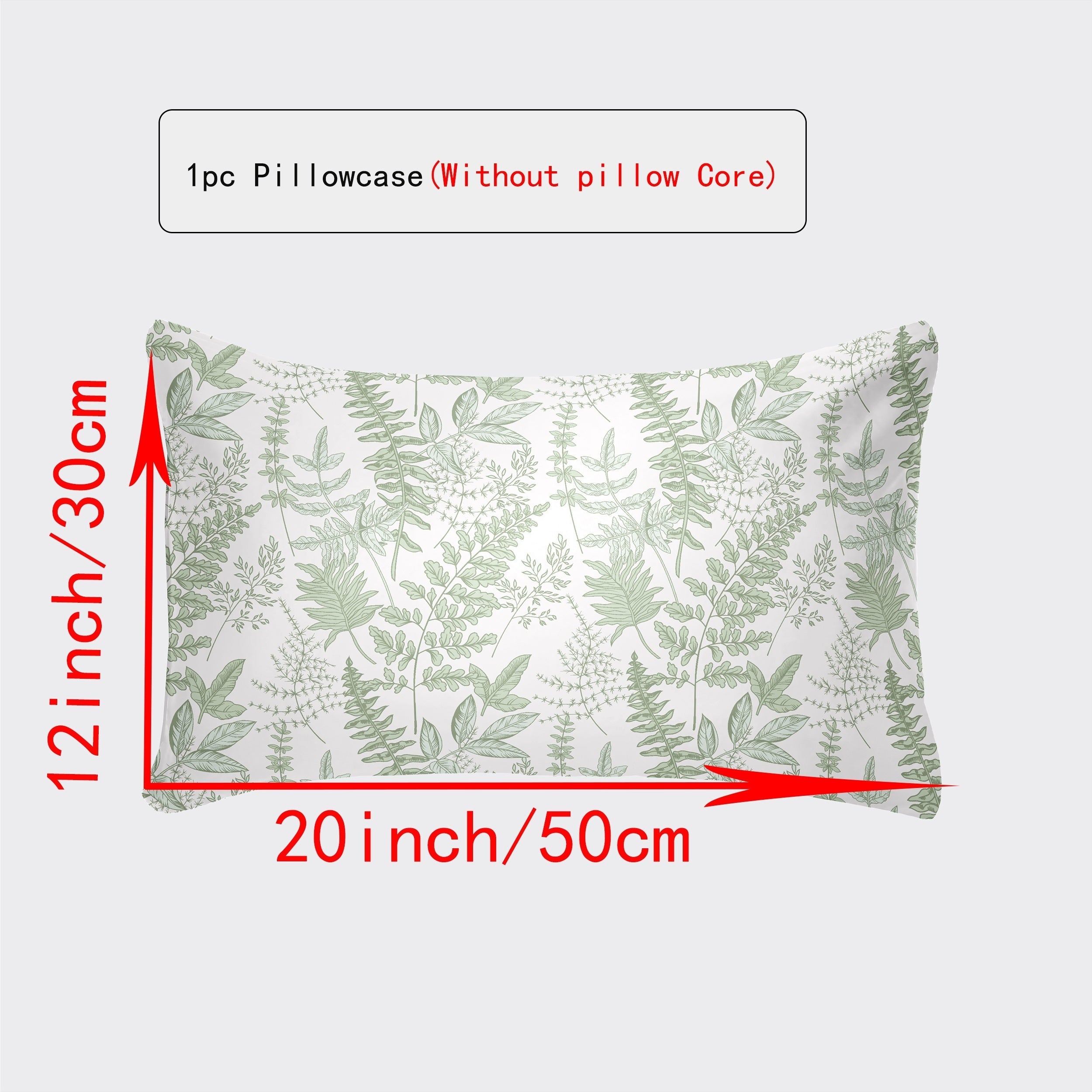 Luxurious Envelope Pillowcase Various Sizes White Gray Plaid Red Green Botanicals Leopard Geometric