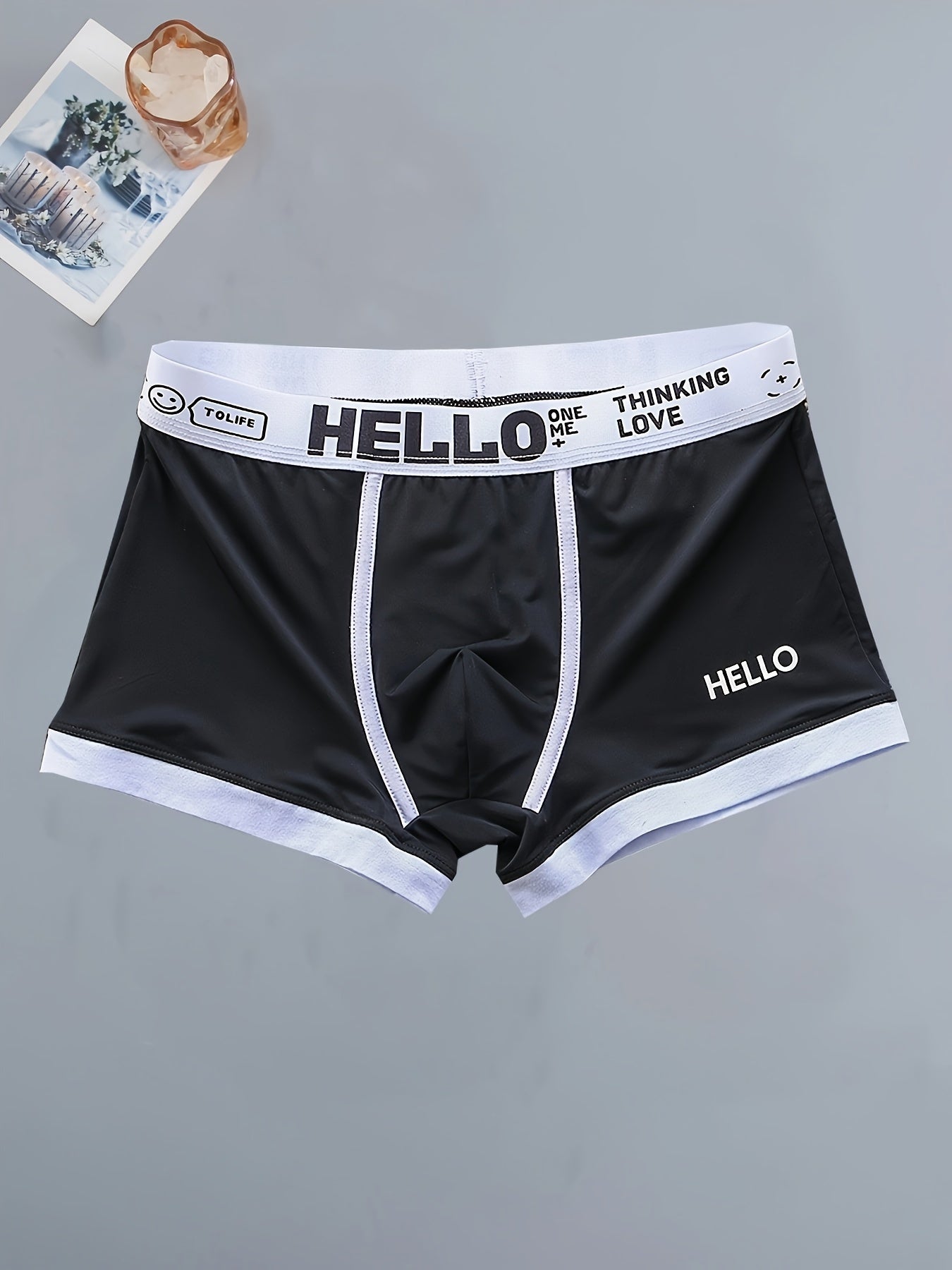 Men's Boxer Briefs Breathable Polyamide Elastane Alphabet Pattern Medium Stretch