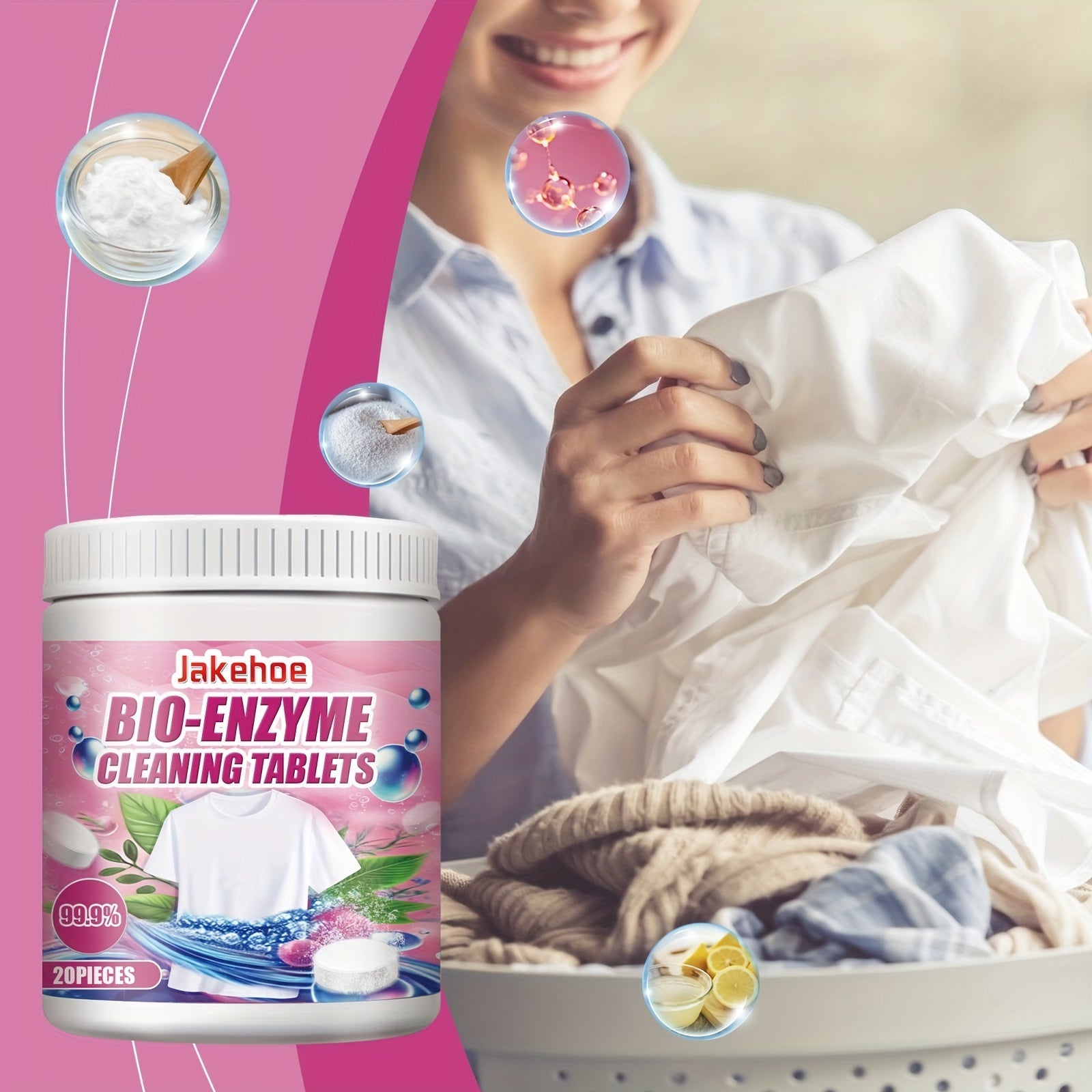 Effervescent Stain Remover Tablets for Clothes Cleaning and Stain Removal