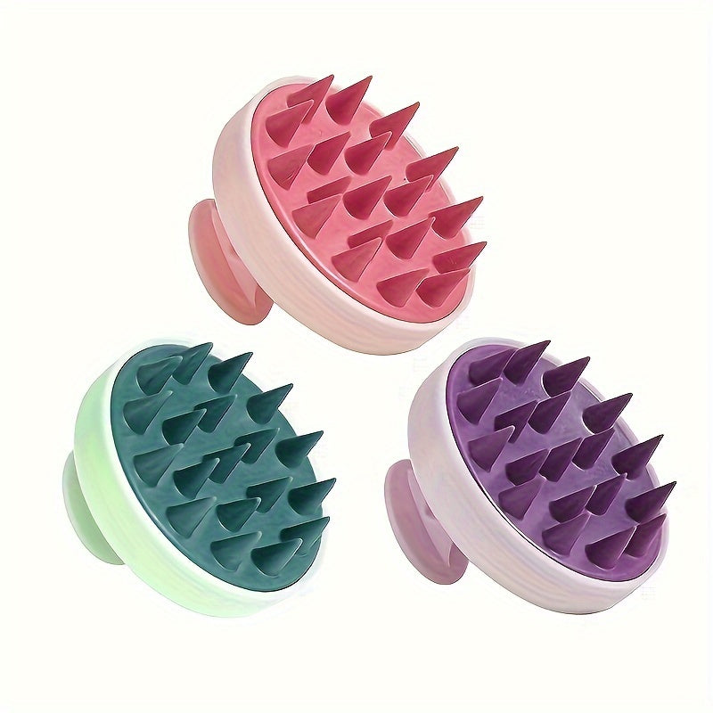 Silicone Scalp Massager with Exfoliating Shampoo Comb No Batteries 3 Colors