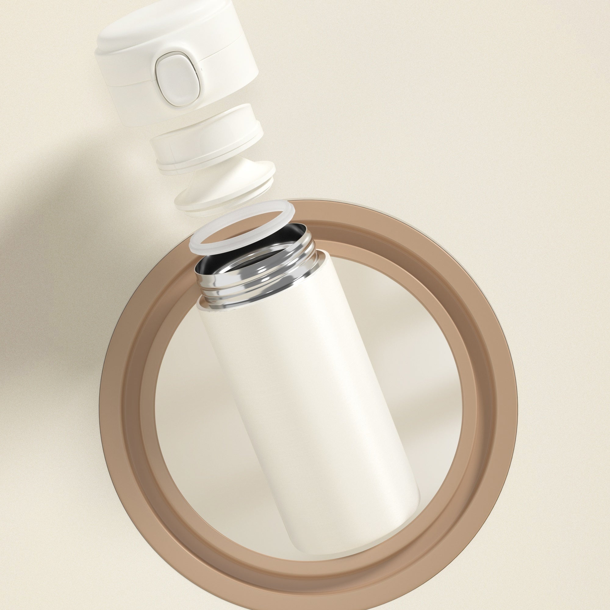 Daisy Pattern Vacuum Flask 350ml Stainless Steel Leakproof Thermal Bottle