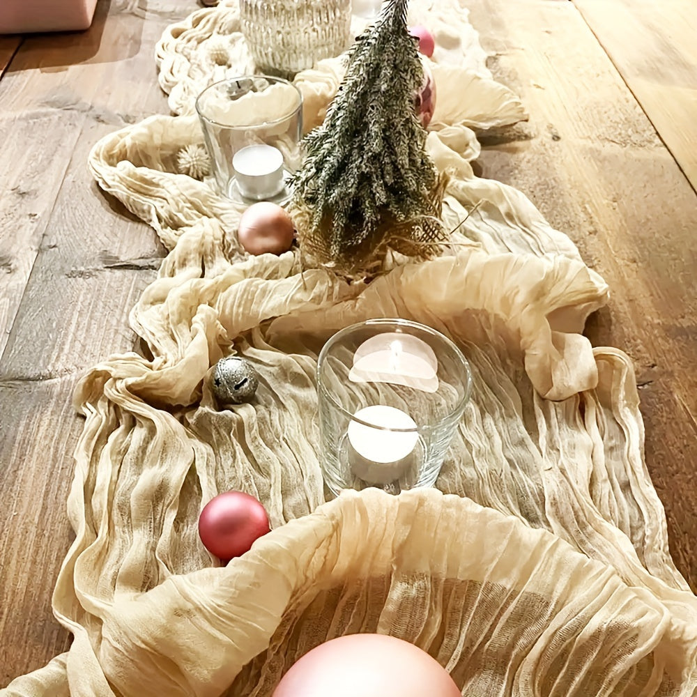 Camino de mesa de gasa de gasa para bodas, fiestas y decoración del hogar