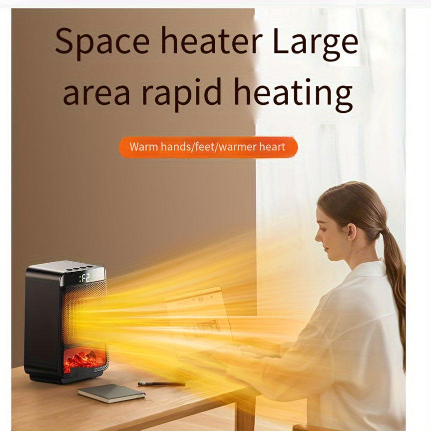 1000W Electric Fan Heater Portable Ceramic PTC Desktop Warmer with Thermostat