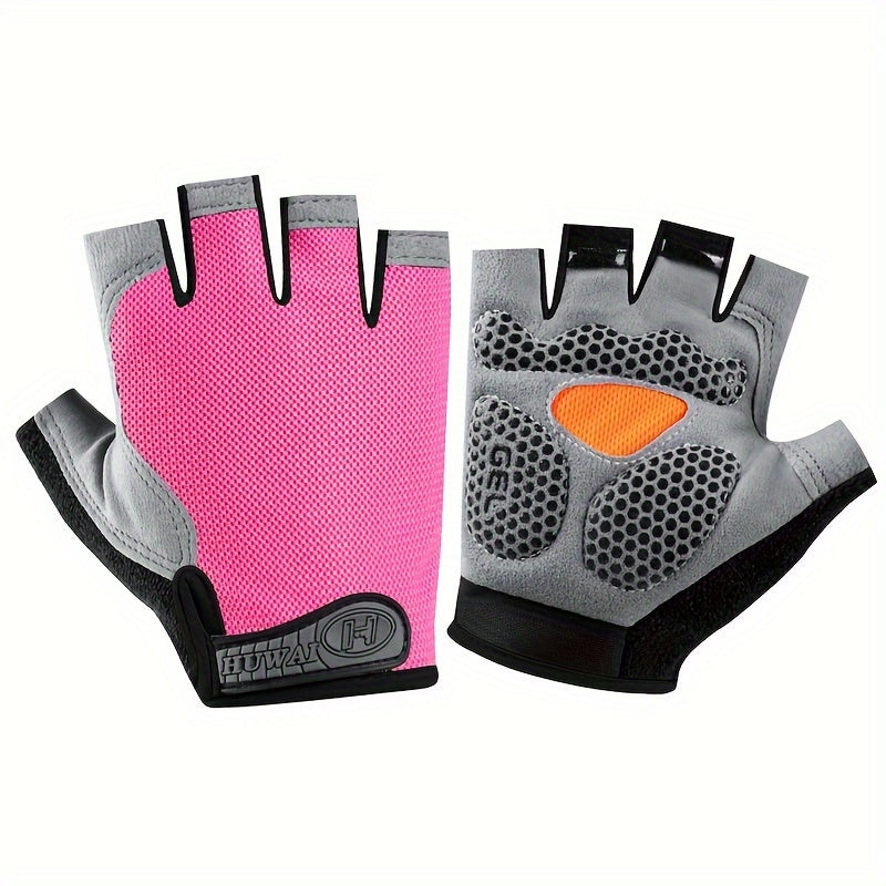 Half-Finger Breathable Polyester Fitness Gloves for Outdoor Sports Non-Slip