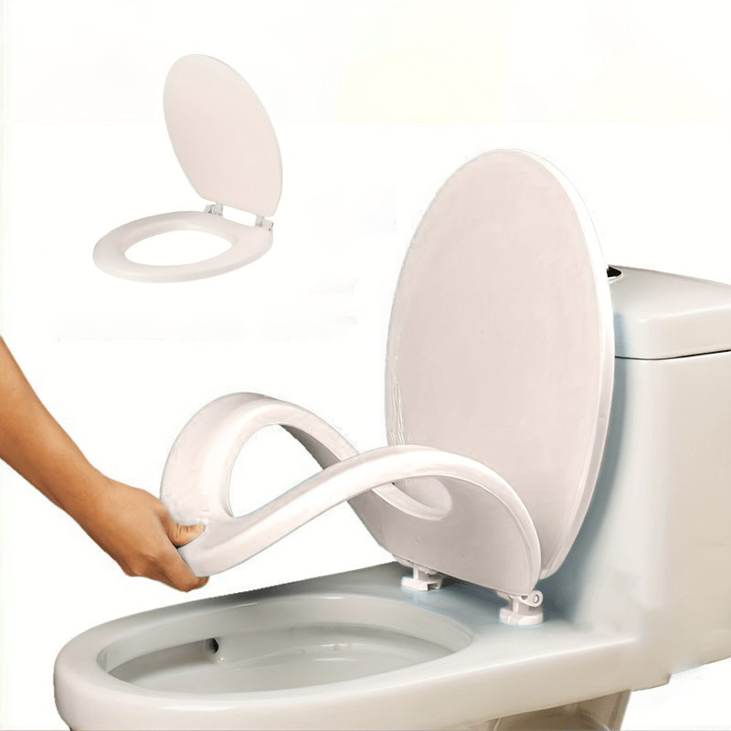 Durable Plastic Toilet Seat Cover with Quick Release Anti-Slip Easy to Clean for Standard Toilets