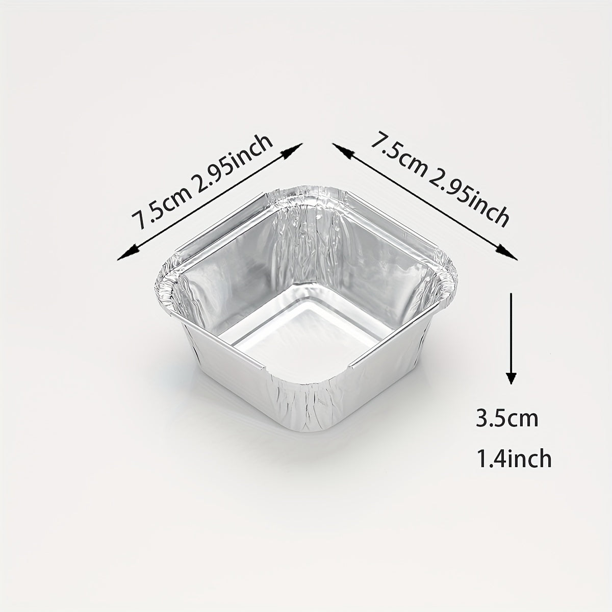 50 or 100 Pcs Aluminum Foil Square Mini Pans with Paper Lids for Baking Tarts Quiche