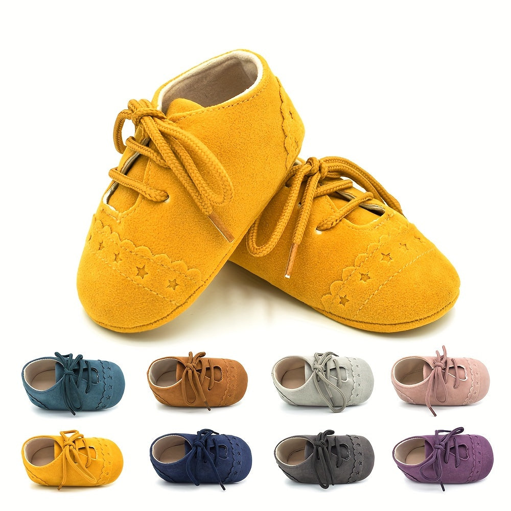 Infant Baby Shoes Vintage Lace-Up Star Pattern All-Season Indoor Casual