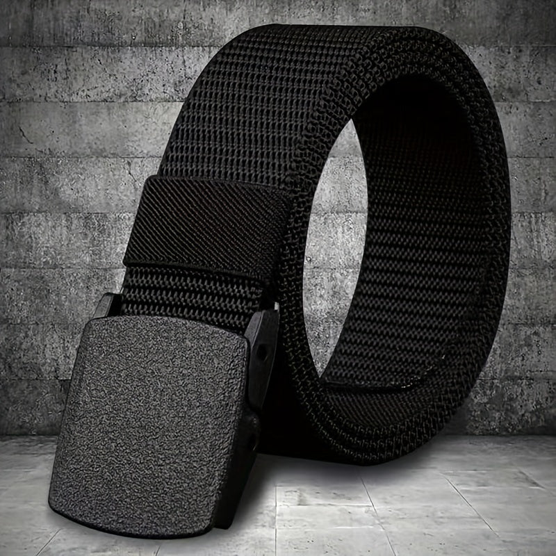 Nylon Belt Hypoallergenic Black Casual Outdoor Buckle for Men