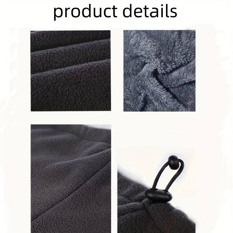 Erkaklar uchun issiq bo‘ladigan bo‘yniga o‘raladigan sharf, polyester to‘qilgan, nafas oladigan, shamolga qarshi, fleece bilan qoplangan