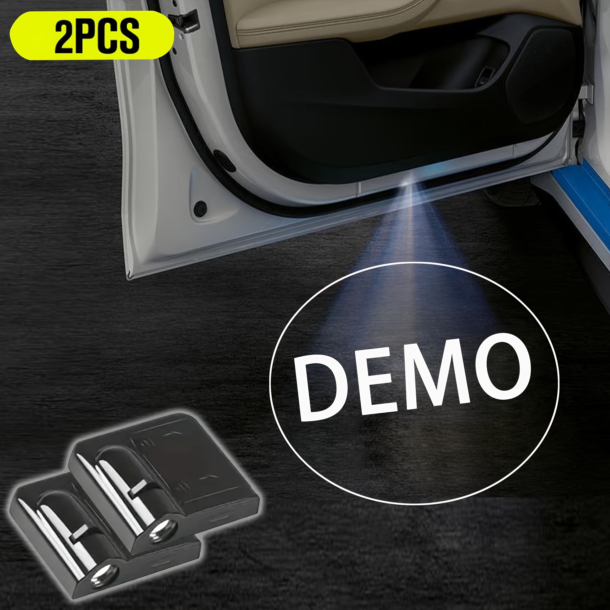 Luces de bienvenida de 2 puertas, proyector de logotipo de coche, universal, fácil de instalar