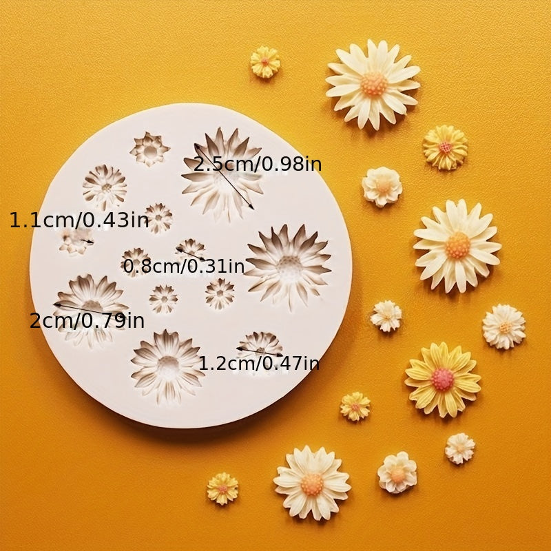 Mini Daisy Flower Silicone Mold for Fondant Cake Candy Chocolate Resin