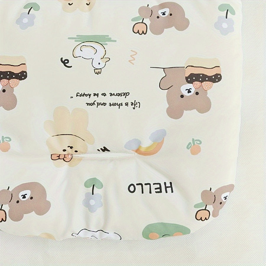 Almohadilla para asiento de coche infantil transpirable, suave y acolchada con patrones de oso y pato