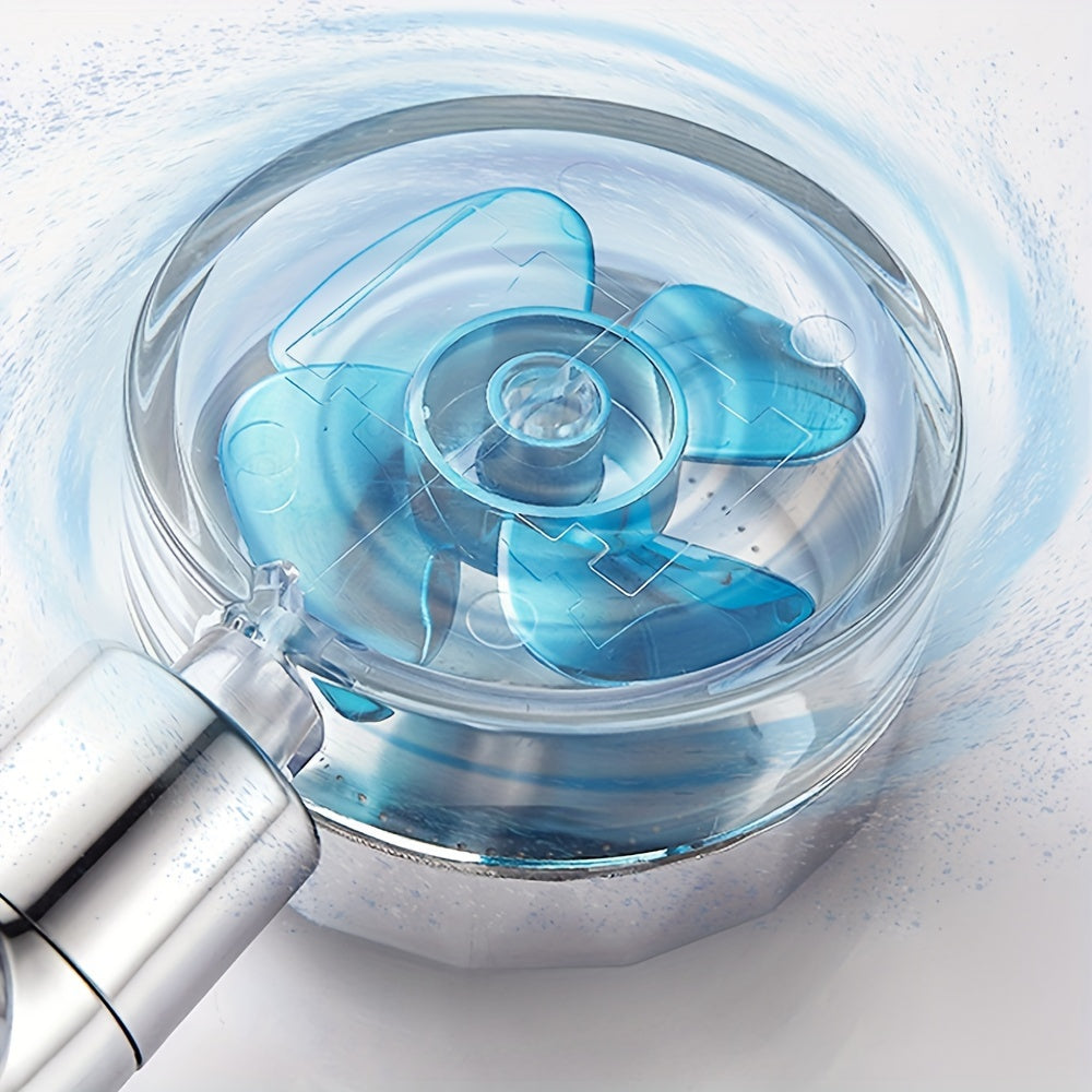 Turbocharged Round Plastic Shower Head with Massage and Wall Mount