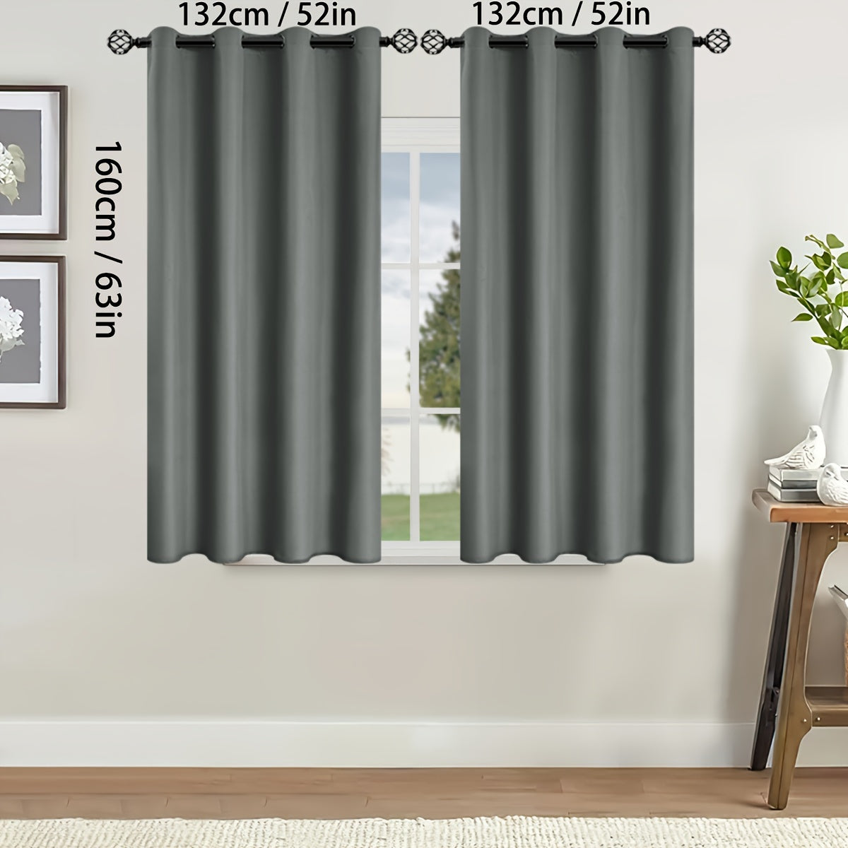 Blackout Curtains for Bedroom and Living Room, UV Protection, Easy Slide