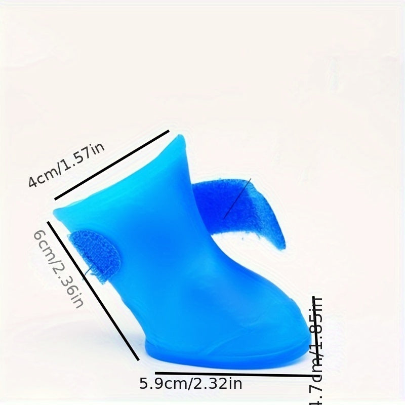 Waterproof Non-Slip Dog Rain Boots for Small to Medium Breeds PVC Soft Sole Adjustable Closure