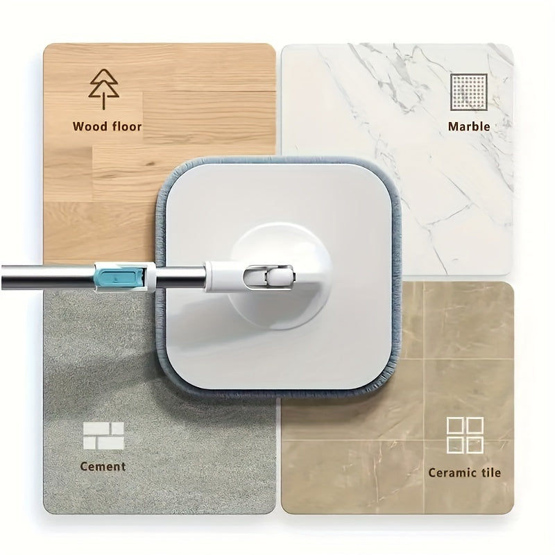 360° Swivel Mop and Bucket Set with 4 Reusable Pads for Hardwood Tile and Ceramic Floors