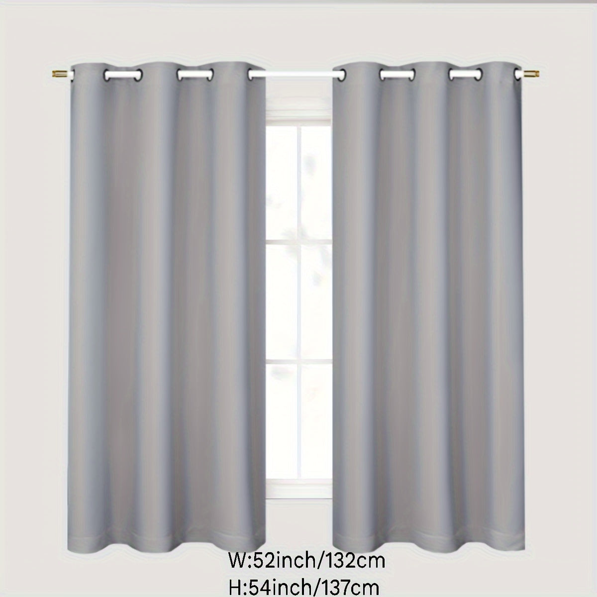 Gray Blackout Curtains for Bedroom Living Room Thermal Insulation Noise Reduction 1PC