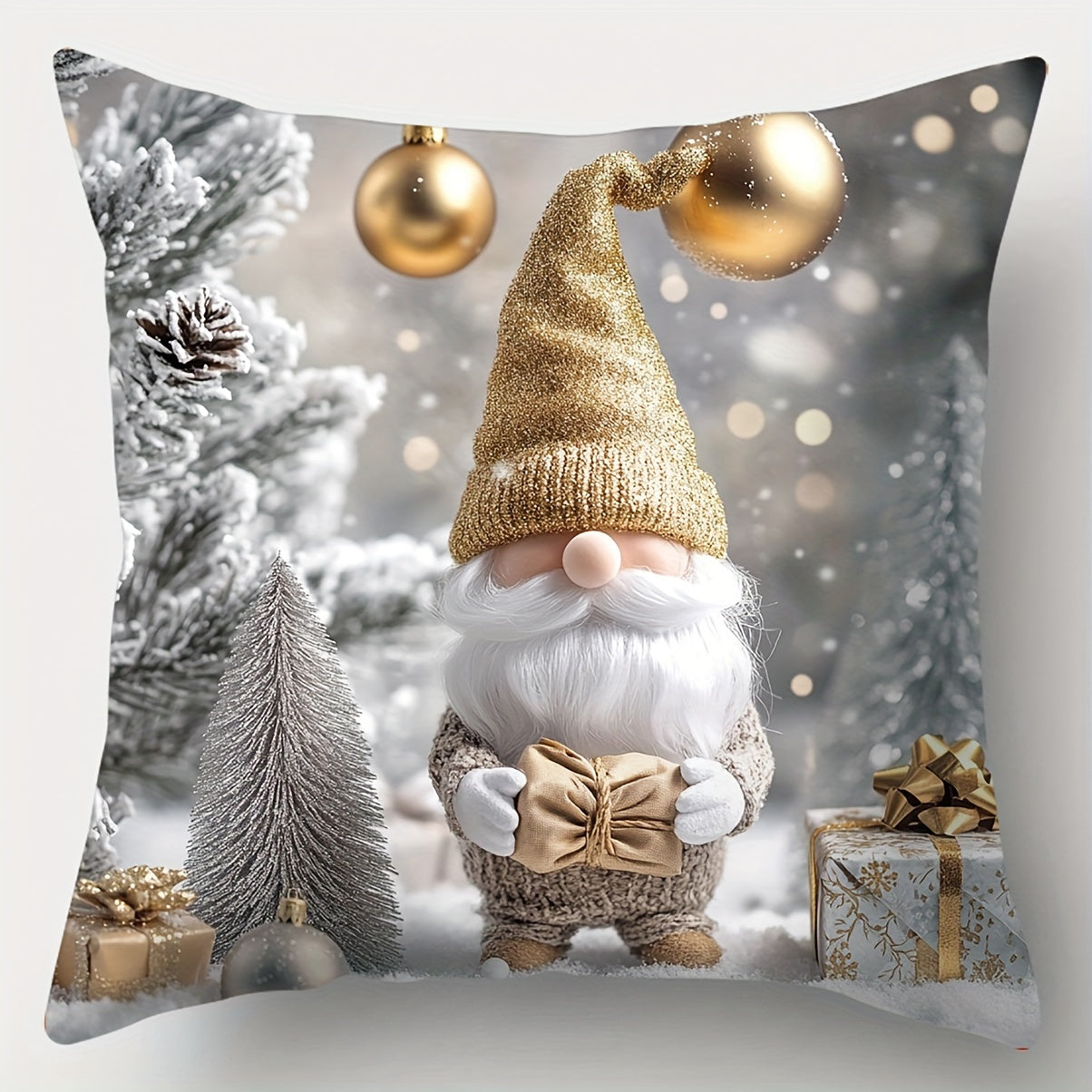 Juego de 4 fundas de almohada navideñas 45x45 cm decoración decorativa para sofá y habitación