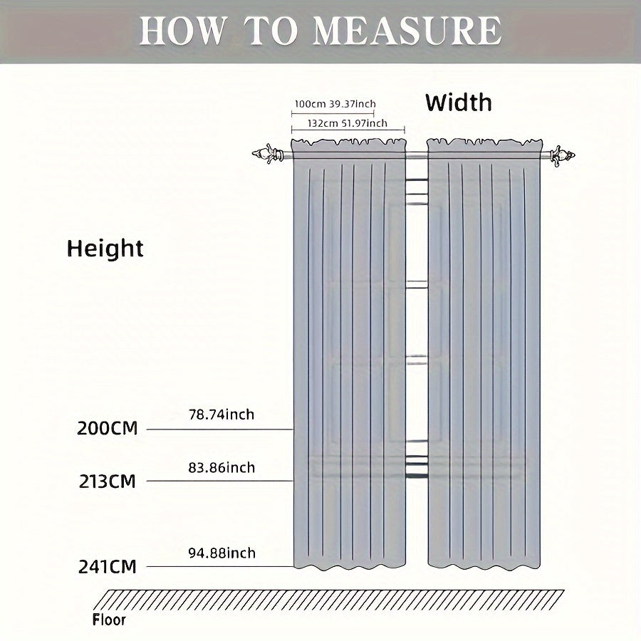 Set of 2 Floral Pattern Curtains with Rod Pocket for Living Room Bedroom Dining Room