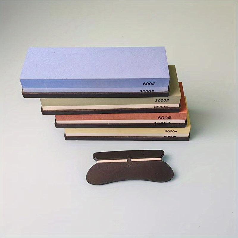 Kitchen Knife Sharpening System with Anti-Slip Base and Color Grinding Stones