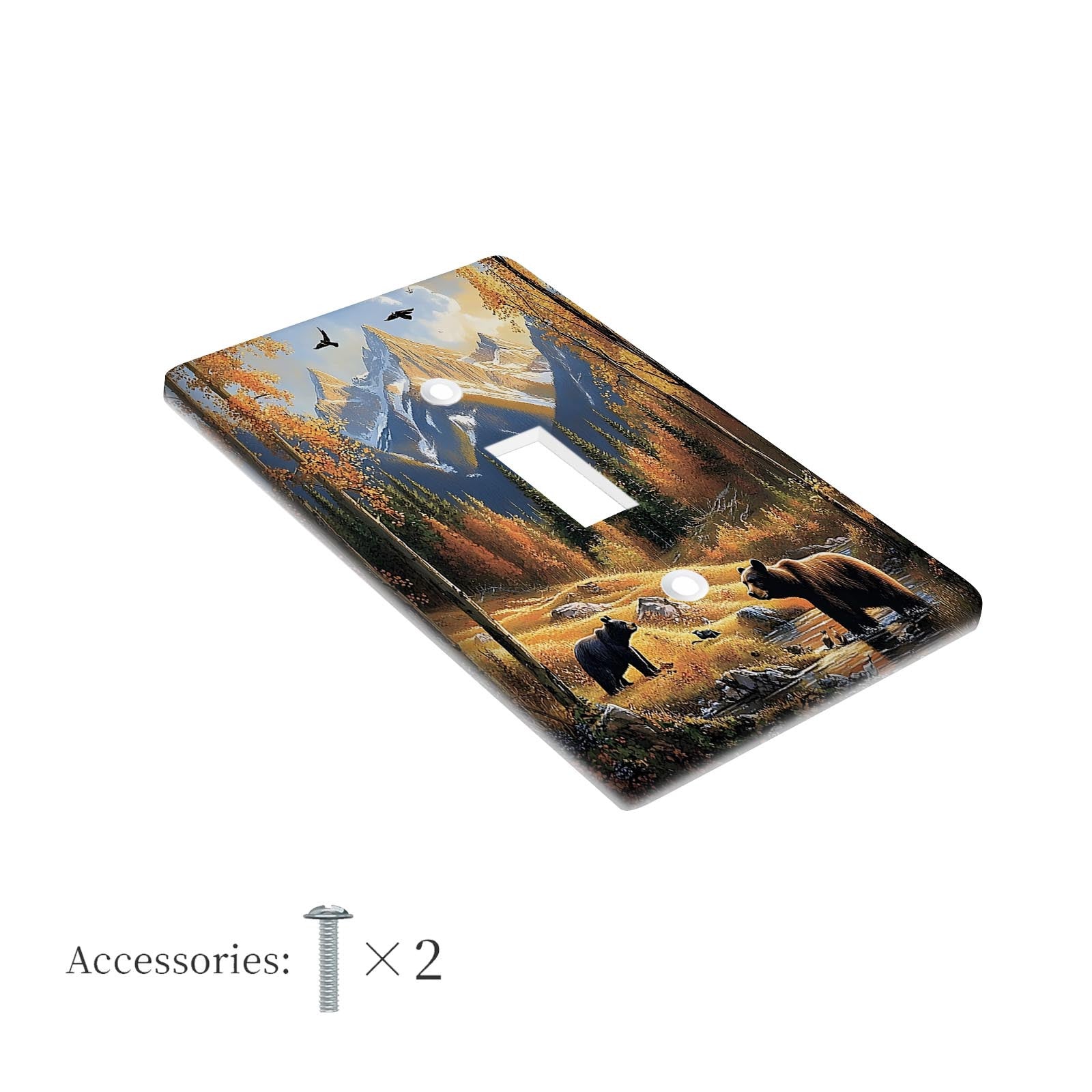 Forest Bears Light Switch Cover for Country Decor in Bathrooms Bedrooms Living Rooms No Power Needed