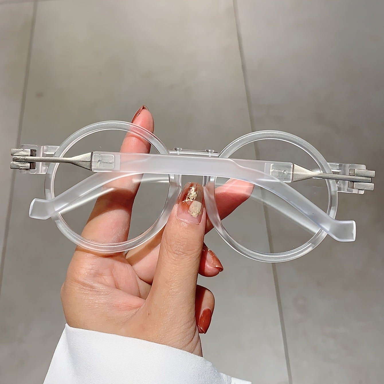 Women's Clear Lens Glasses Retro Round Leopard Print Computer Spectacles