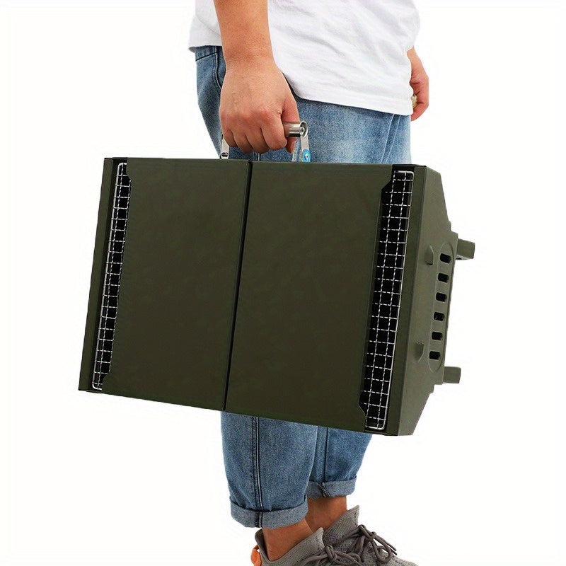 Set de parrilla portátil de carbón plegable para exteriores con herramientas