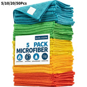 Colorful Microfiber Cleaning Towels Pack of 5 10 20 or 50
