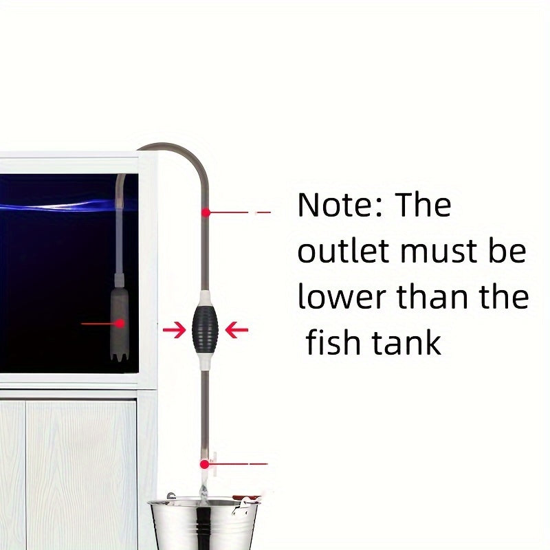 Aquarium Gravel Cleaner with 1.7m Hose Fish Waste Removal Siphon Pump
