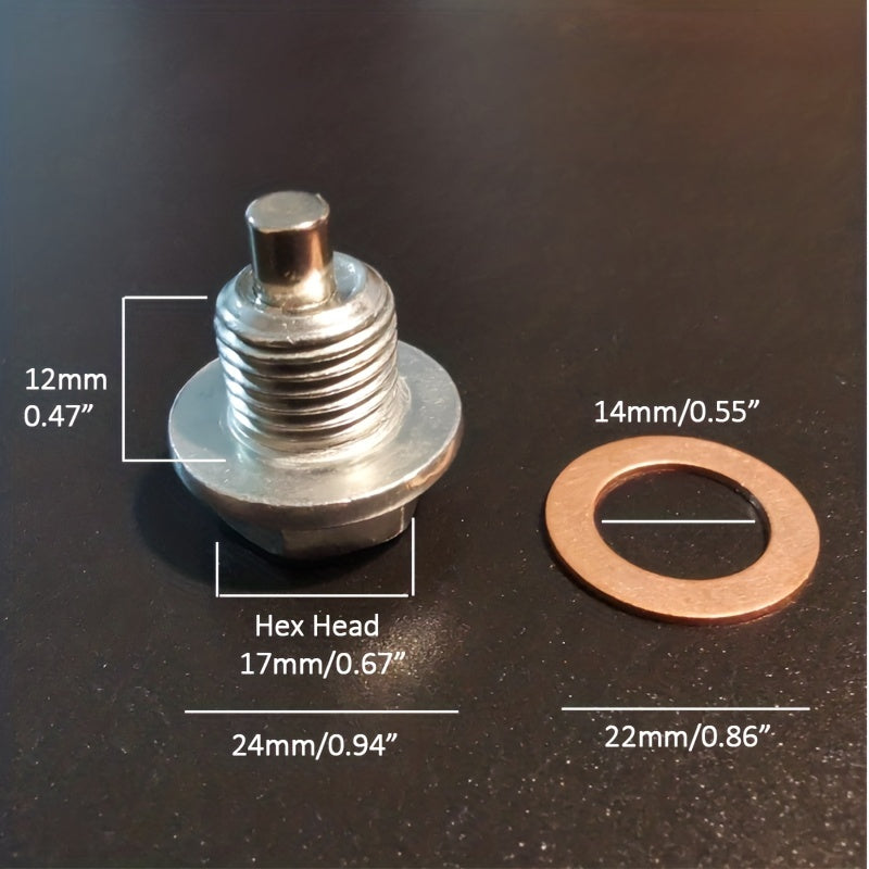Tapón de drenaje de aceite de motor magnético 14x1.5mm con junta para coches