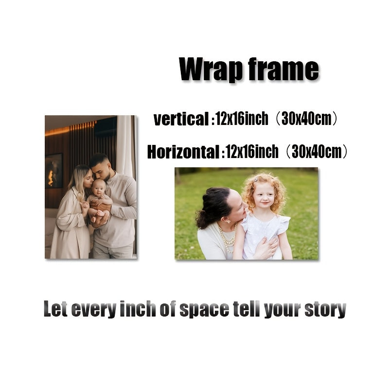 Custom Framed Canvas Print of Family Photo UV-Printed Wall Art for Living Room Bedroom Office