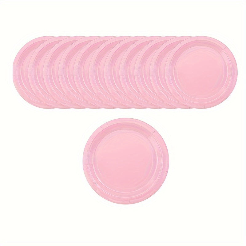 68 Light Pink Paper Party Supplies Set Plates Cups Napkins for Birthdays Weddings