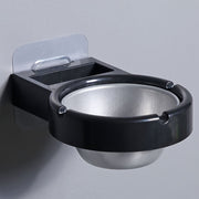 Bathroom Wall-Mounted Ashtray Round Plastic Lid No Drilling