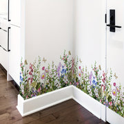 Pair of Plant and Flower Pattern Self-Adhesive Wall Decals for Home Decor Removable Wall Stickers