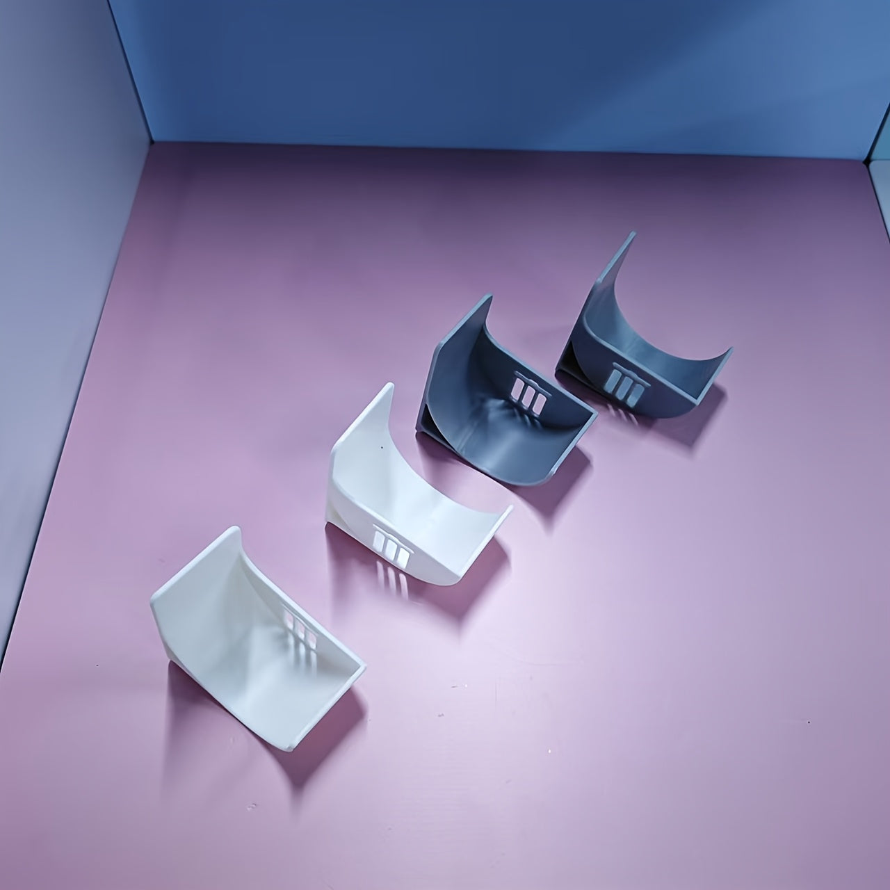 Two Sets Plastic Wall-Mounted Storage Racks for Cling Film and Garbage Bags