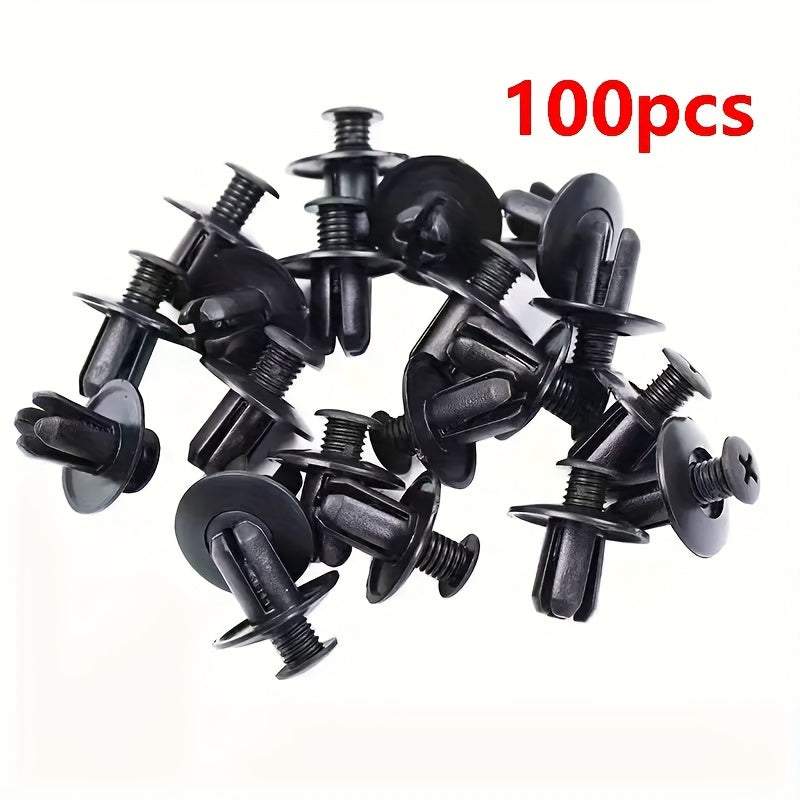50/100/500 Pcs Black Plastic Rivets Fasteners 8mm Auto Body Trim Repair
