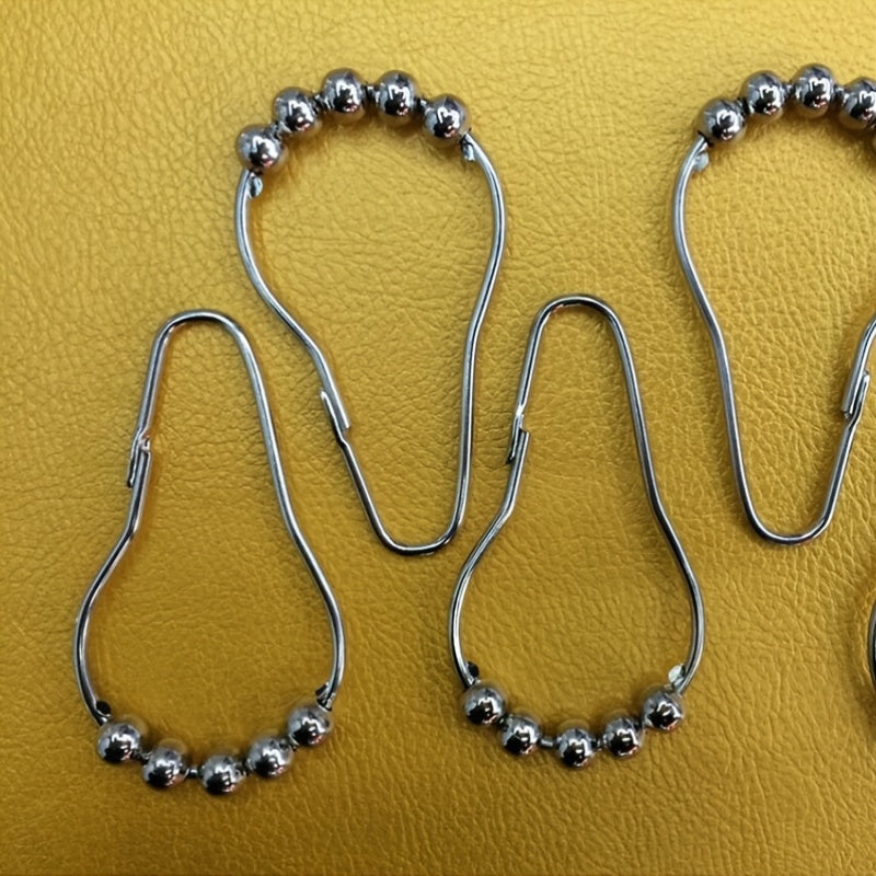 12 Stainless Steel Shower Curtain Hooks for Bathroom, Durable Easy Glide