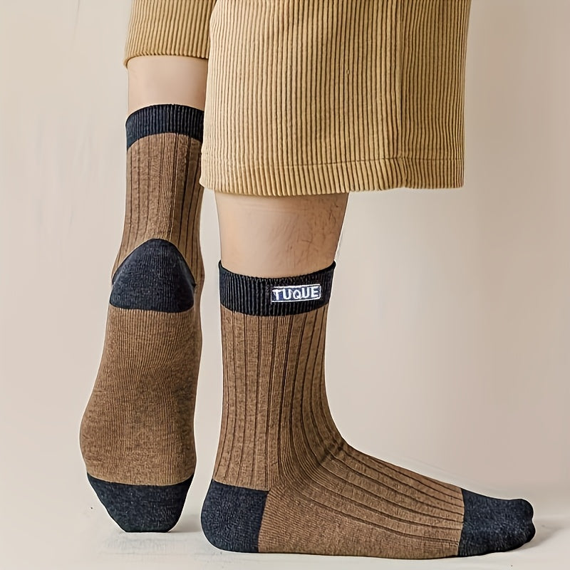 Men's Mid-Calf Socks 10 Pairs Breathable Sweat-Absorbent Thick All Seasons Sports